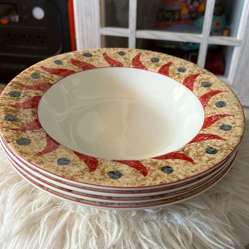 Sasaki Delphi bowls by Loretta agro set of 4 celestial bowls Sun print